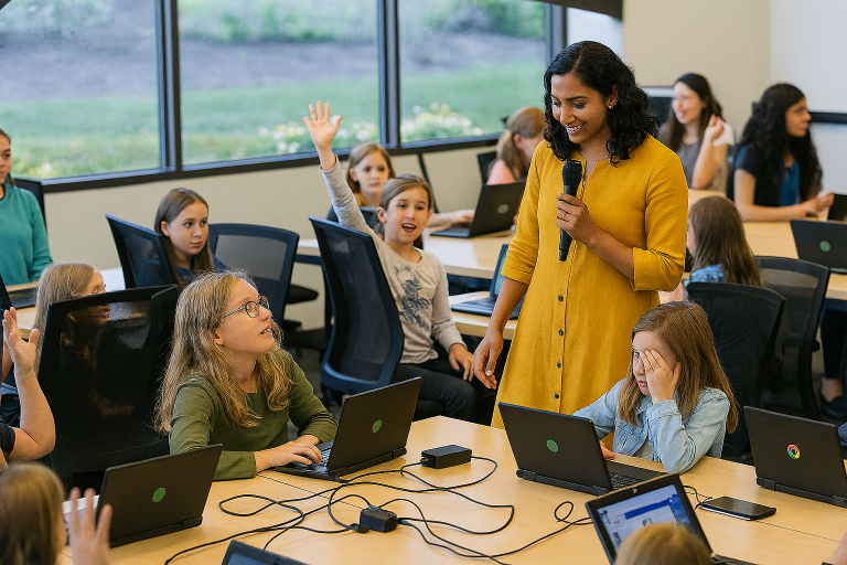 Kids learning coding and robotics